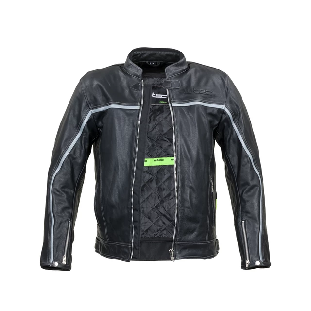 W-TEC Mathal Leder Motorradjacke - schwarz