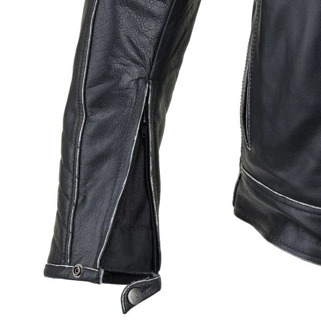 W-TEC Losial Leder Motorradjacke - schwarz
