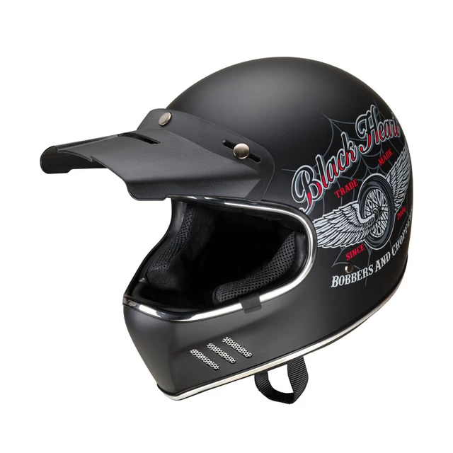 W-TEC Black Heart Retron Motorradhelm mit Dalhart Schutzbrille - Angerwheel Black
