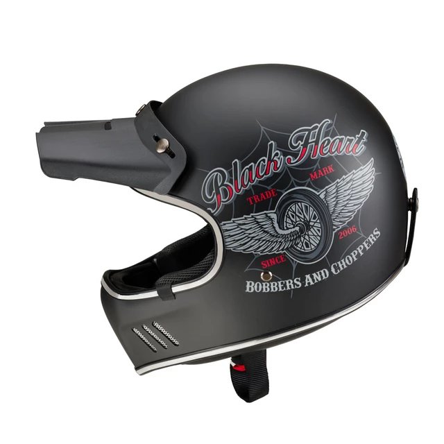 W-TEC Black Heart Retron Motorradhelm mit Dalhart Schutzbrille - Angerwheel Black