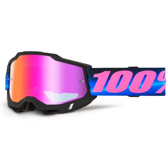 Motocross-Brille 100% Accuri 2 Mirror - Superdome modro-růžová, červené plexi - Superdome modro-růžová, červené plexi