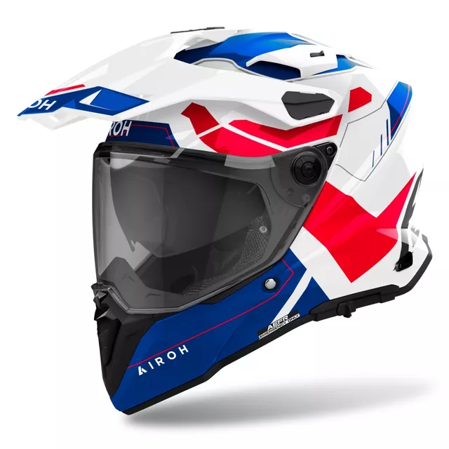 Moto Helm Airoh Commander 2 Reveal glänzend blau/rot