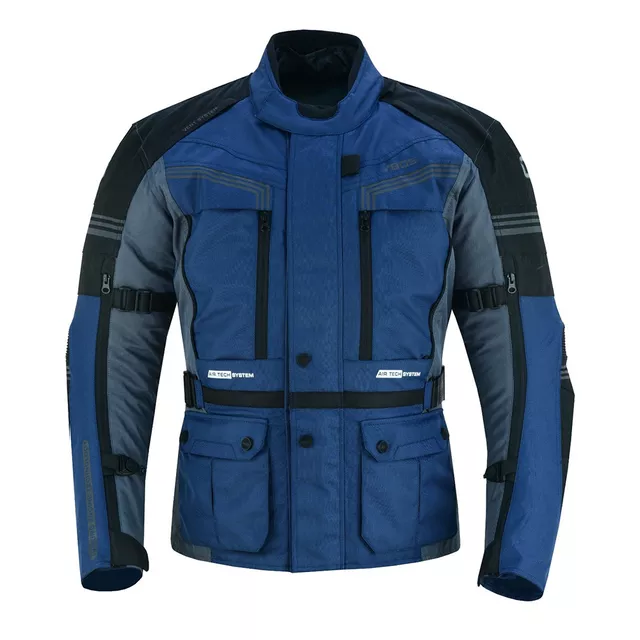 Touring-Motojacke für Männer BOS Maximum - schwarz - Blau