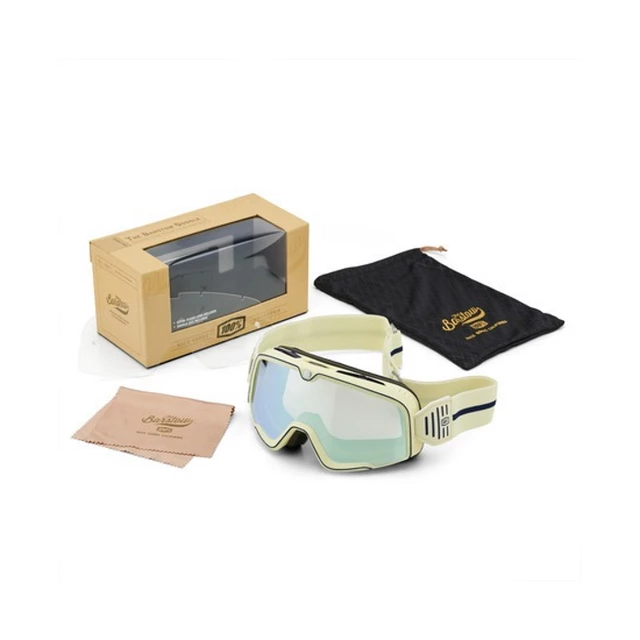 Motocrossbrille 100% Barstow Armo, silbernes Plexiglas