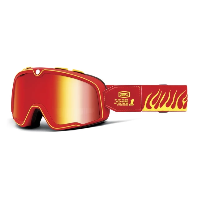 Motocrossbrille 100% Barstow Death Spray, rotes Plexiglas