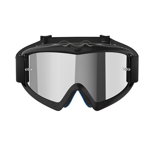 Alpinestars Vision Mirror Jugend Motocrossbrille für Kinder - Corp černá, zrcadlové stříbrné plexi