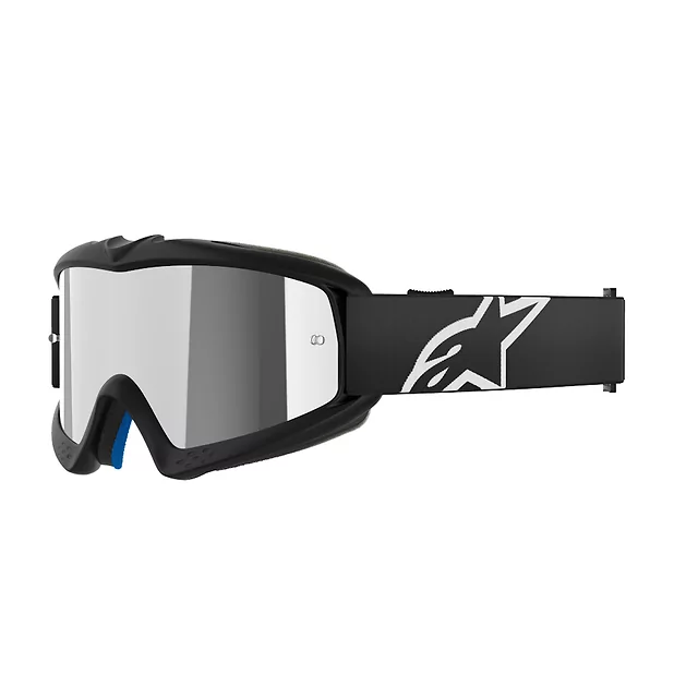 Alpinestars Vision Mirror Jugend Motocrossbrille für Kinder - Corp černá, zrcadlové stříbrné plexi