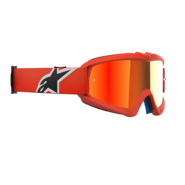 Alpinestars Vision Mirror Jugend Motocrossbrille für Kinder - Corp oranžová, zrcadlové červené plexi