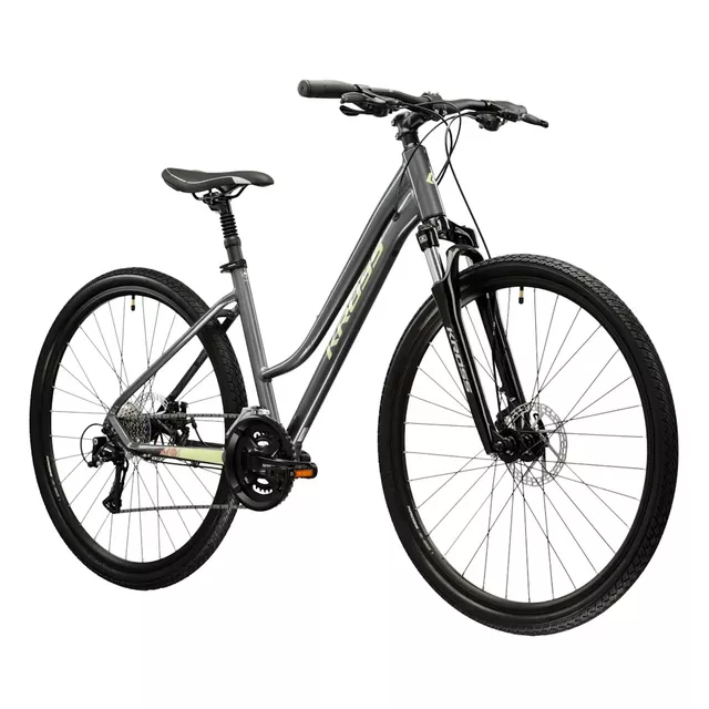 Damen-Crossrad Kross EVADO 3.0 28" - Modell 2025 - šedá / zelená / lesk