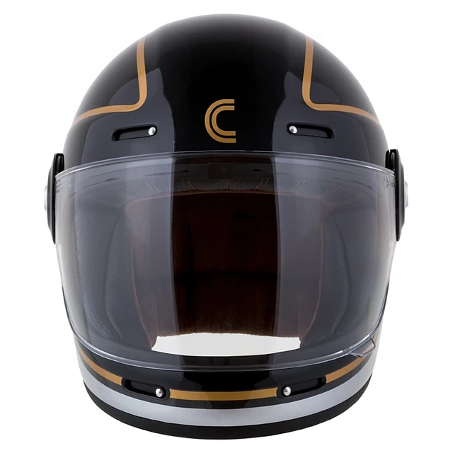 Cassida Fiber Jawa Sport Motorradhelm Schwarz/Silber/Gold - XS (53-54)