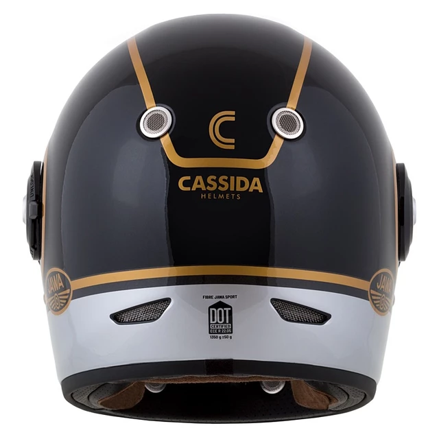 Cassida Fiber Jawa Sport Motorradhelm Schwarz/Silber/Gold - XS (53-54)
