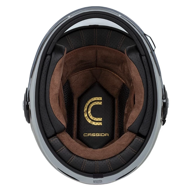 Cassida Fiber Jawa Sport Motorradhelm Schwarz/Silber/Gold - XS (53-54)