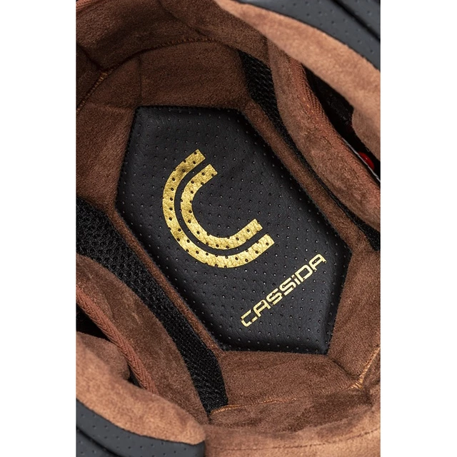 Cassida Fiber Jawa Sport Motorradhelm Schwarz/Silber/Gold - XS (53-54)