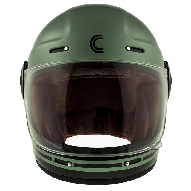Cassida Fiber Super Hooligan Motorradhelm Schwarz/Metallic Grün/Grau - XL (61-62)