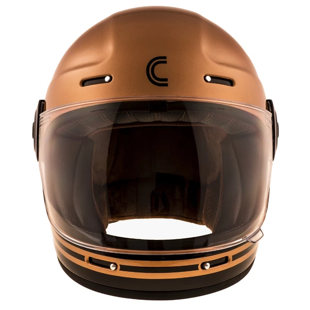 Cassida Fiber Super Hooligan Motorradhelm Schwarz/Metallic Kupfer/Grau - L(59-60)