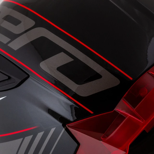 Motorradhelm Cassida Aero Drome schwarz perlmutt/rot/weiß/grau