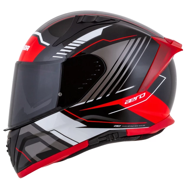 Motorradhelm Cassida Aero Drome schwarz perlmutt/rot/weiß/grau