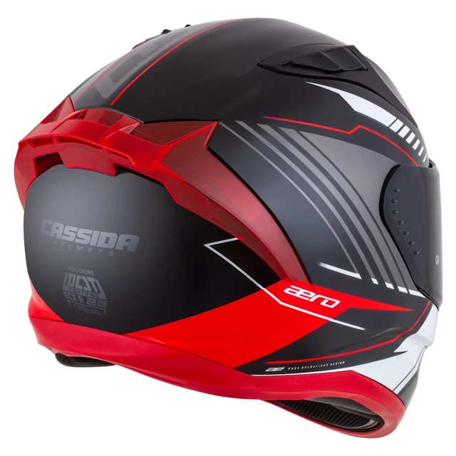 Motorradhelm Cassida Aero Drome schwarz perlmutt/rot/weiß/grau