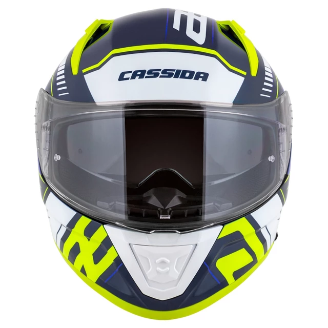 Motorradhelm Cassida Aero Drome blau/gelb fluo/hellblau/weiß