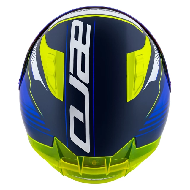 Motorradhelm Cassida Aero Drome blau/gelb fluo/hellblau/weiß