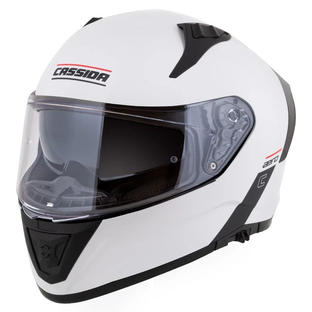 Motorradhelm Cassida Aero Solid weiß/schwarz