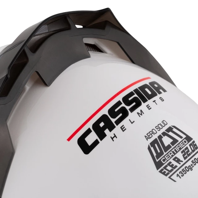 Motorradhelm Cassida Aero Solid weiß/schwarz