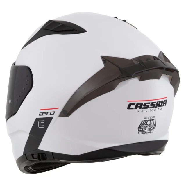 Motorradhelm Cassida Aero Solid weiß/schwarz
