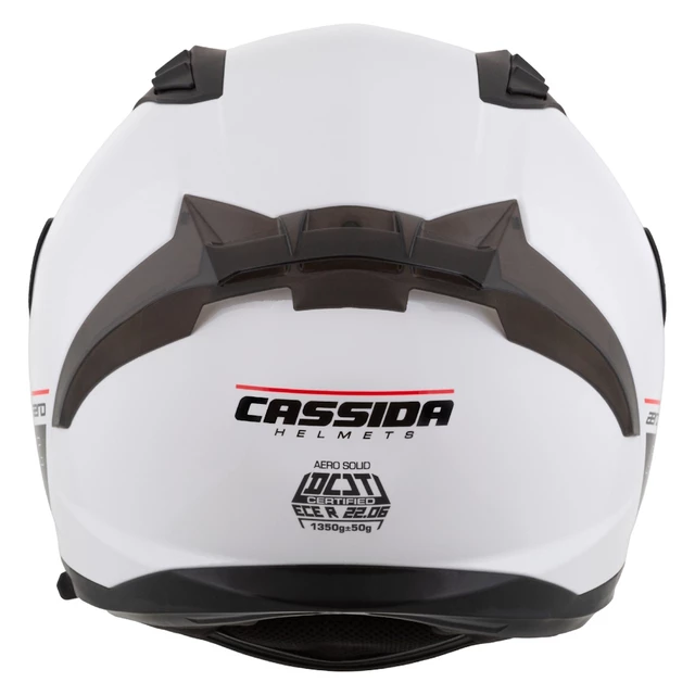 Motorradhelm Cassida Aero Solid weiß/schwarz