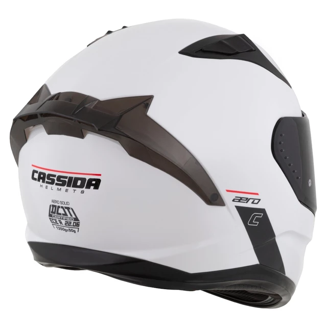 Motorradhelm Cassida Aero Solid weiß/schwarz