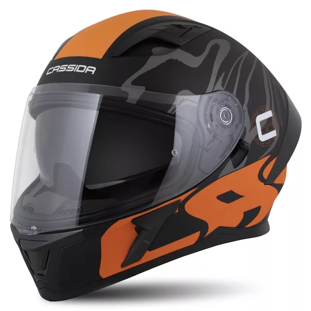 Cassida Orbit Multivers Motorradhelm schwarz matt/orange/grau/weiß