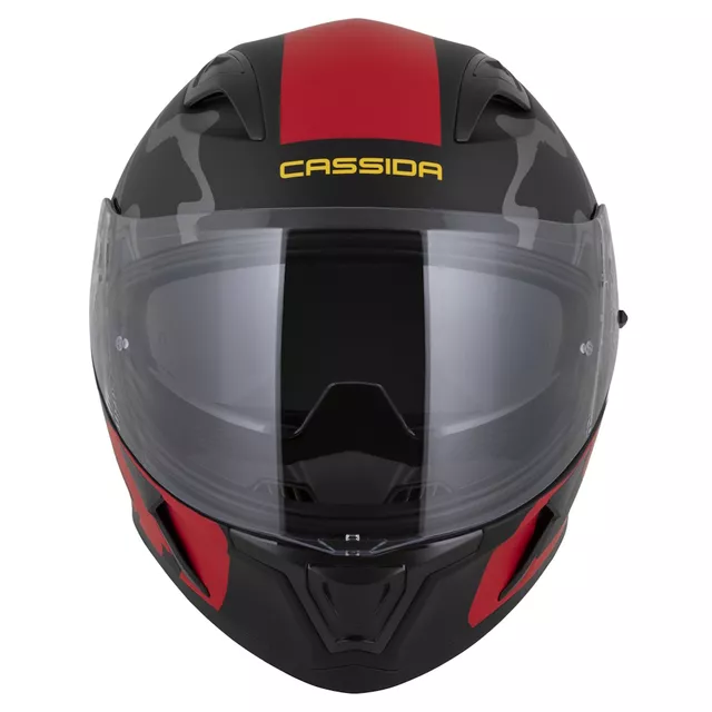 Motorradhelm Cassida Orbit Multivers schwarz matt/rot/grau/gelb