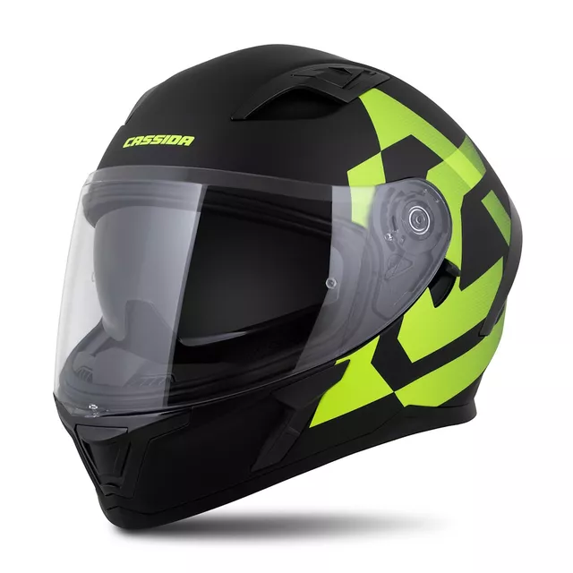 Motorradhelm Cassida Orbit Grind schwarz matt/gelb fluo