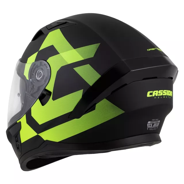Motorradhelm Cassida Orbit Grind schwarz matt/gelb fluo