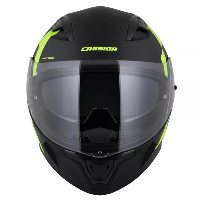 Motorradhelm Cassida Orbit Grind schwarz matt/gelb fluo