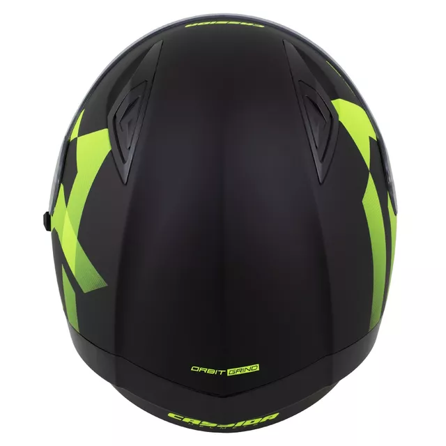 Motorradhelm Cassida Orbit Grind schwarz matt/gelb fluo