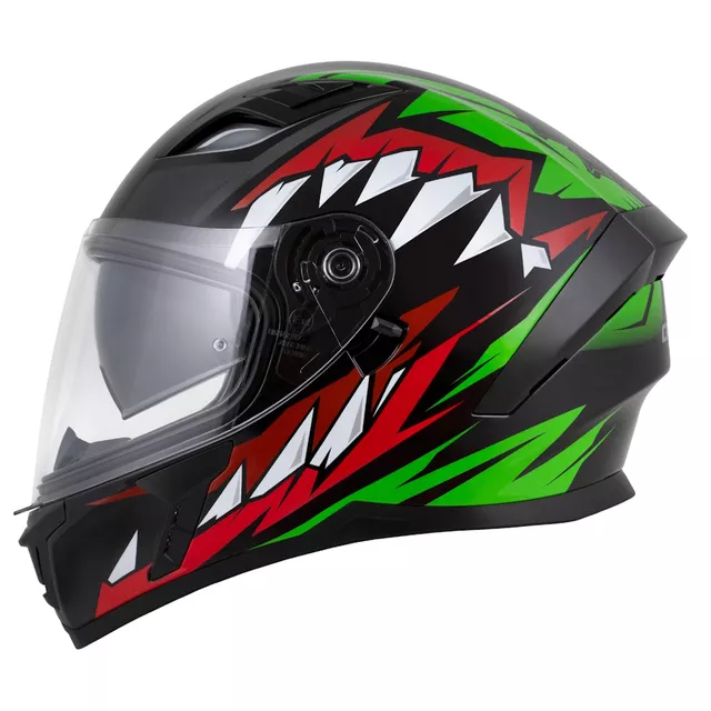 Cassida Orbit StriX Motorradhelm rot/grün/grau/weiß/schwarz
