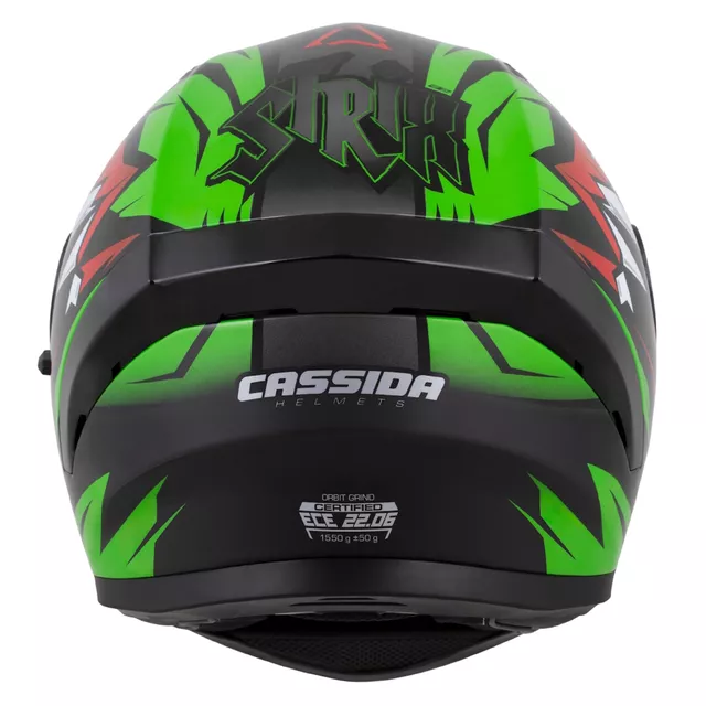 Cassida Orbit StriX Motorradhelm rot/grün/grau/weiß/schwarz