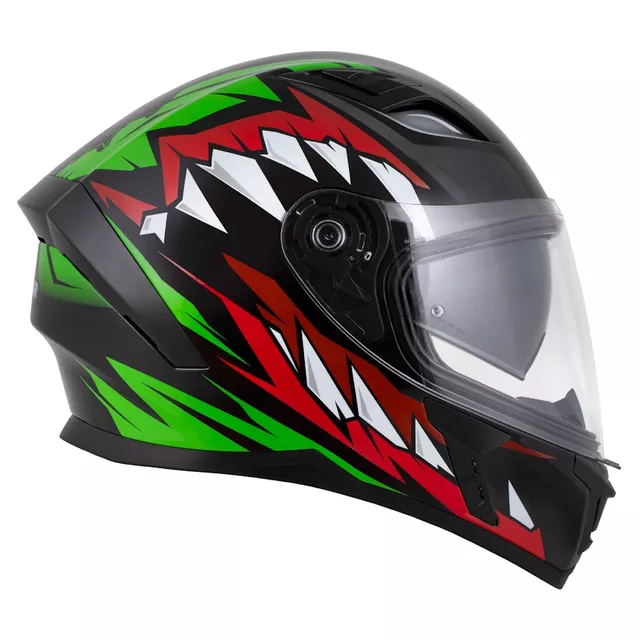 Cassida Orbit StriX Motorradhelm rot/grün/grau/weiß/schwarz
