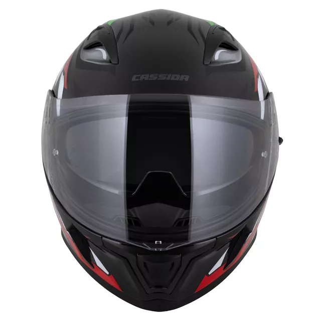 Cassida Orbit StriX Motorradhelm rot/grün/grau/weiß/schwarz