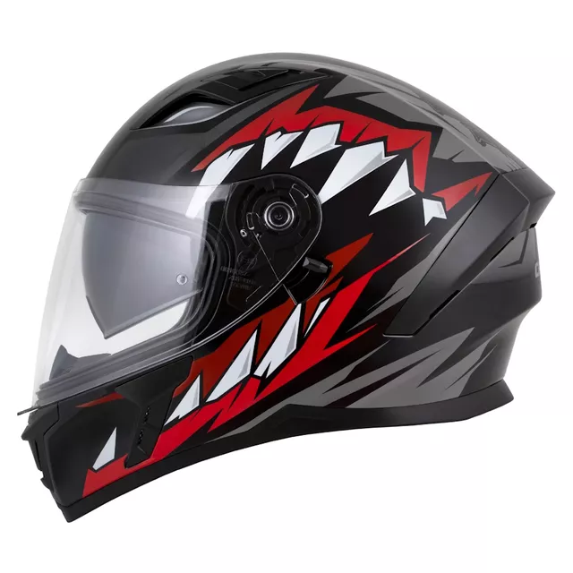 Cassida Orbit StriX Motorradhelm rot/grau/weiß/schwarz