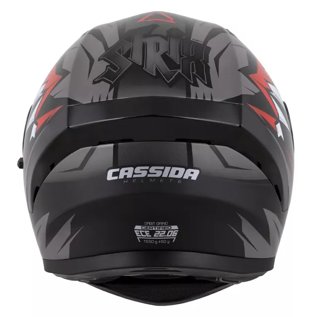 Cassida Orbit StriX Motorradhelm rot/grau/weiß/schwarz
