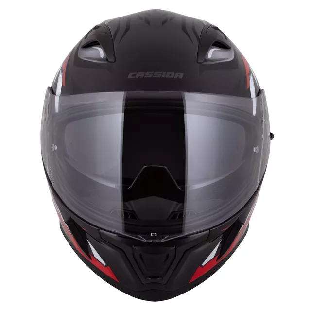 Cassida Orbit StriX Motorradhelm rot/grau/weiß/schwarz