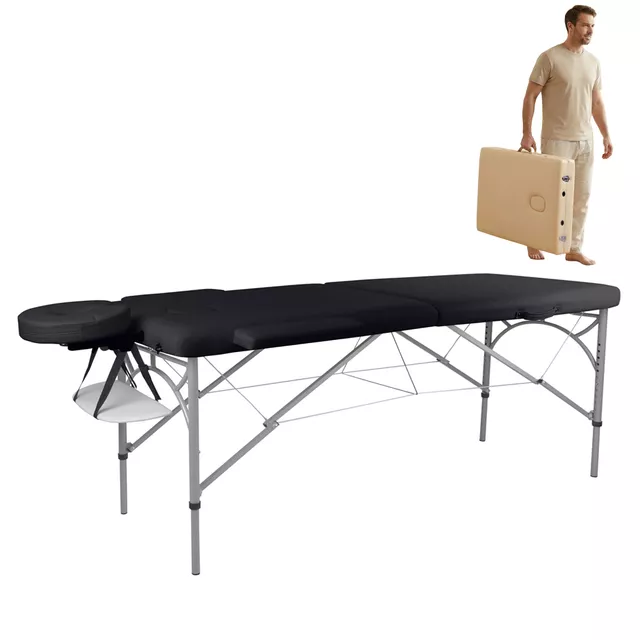 inSPORTline Tamati Massagetisch 2-teilig aus Aluminium - orange - schwarz