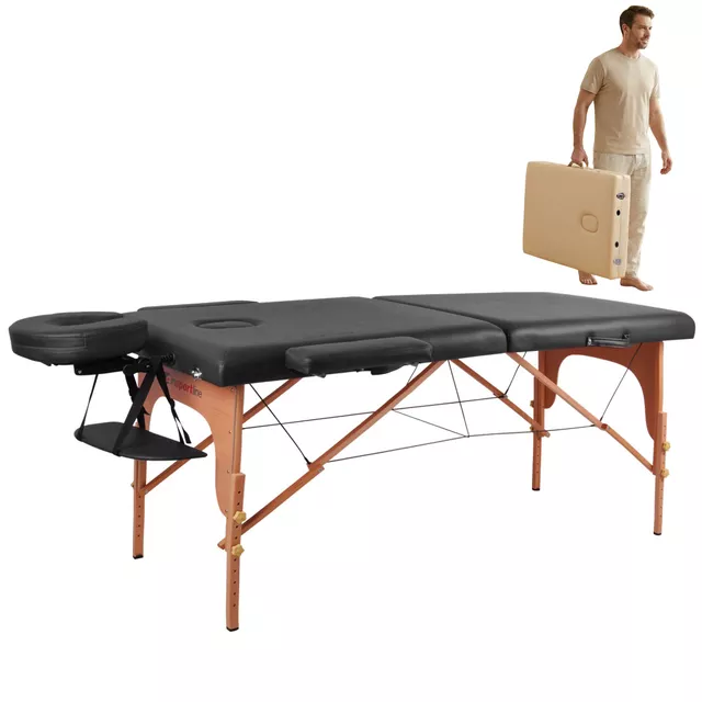 inSPORTline Taisage Massageliege 2-teilig aus Holz - braun - schwarz