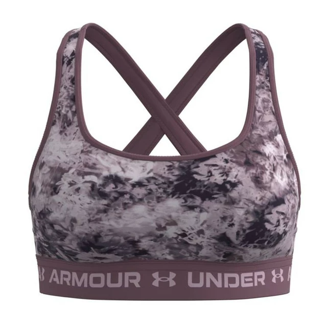 Under Armour Crossback Mid Print Damen Sport-BH - Mineral Blue
