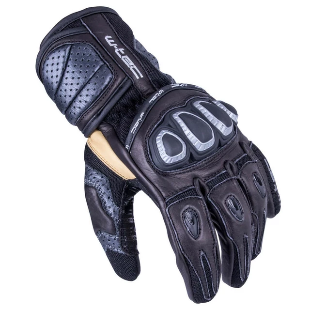 W-TEC Crushberg GID-16022 Herren Motorradhandschuhe - schwarz - schwarz