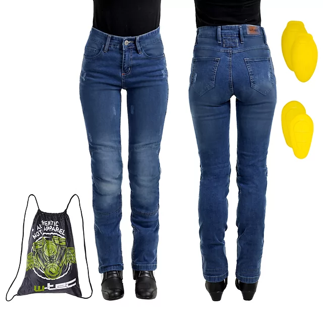W-TEC Panimali Damen Motorradjeans - dunkelblau