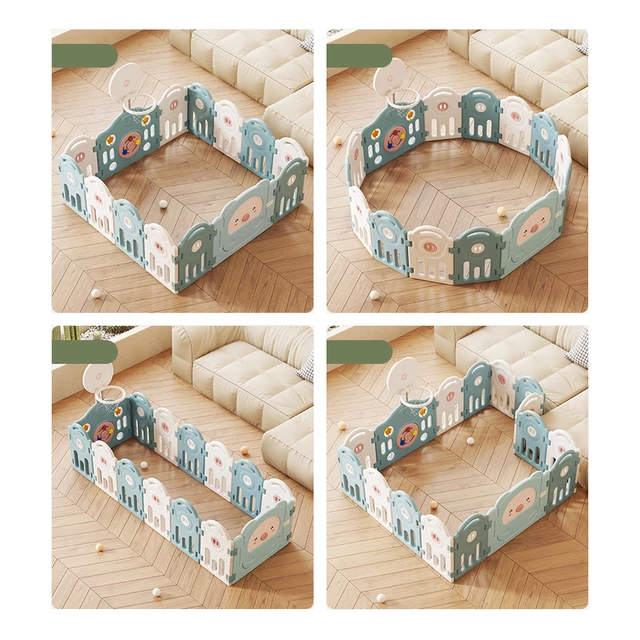 Kunststofflaufstall mit Zubehör inSPORTline Piglino 178x184 cm - blau