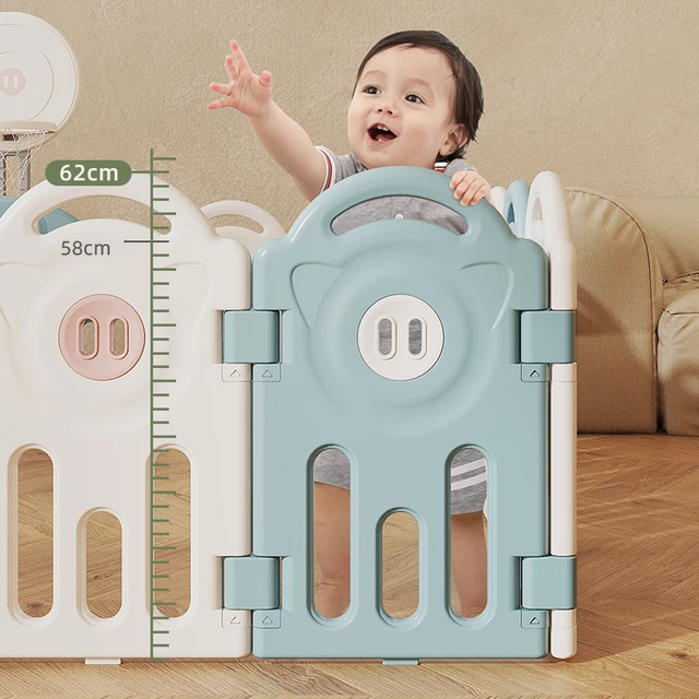 Kunststofflaufstall mit Zubehör inSPORTline Piglino 178x184 cm - blau