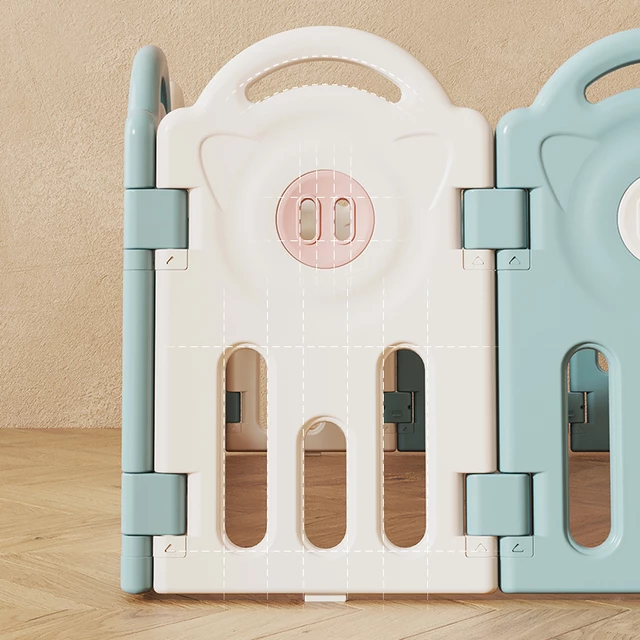 Kunststofflaufstall mit Zubehör inSPORTline Piglino 178x184 cm - blau